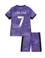 Liverpool Luis Diaz #7 Kolmaspaita Lasten 2023-24 Lyhythihainen (+ shortsit)